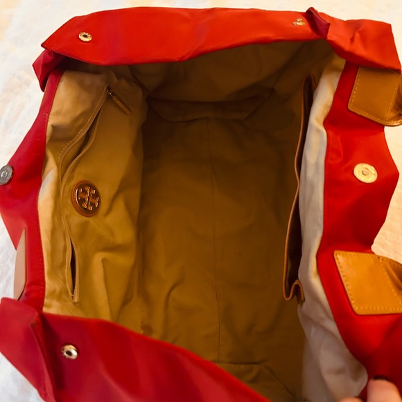 Tory Burch Red and Brown Nylon Tote - Picture 4 of 6